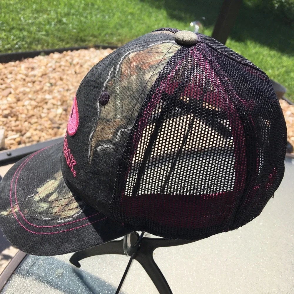 Mossy Oak by Outdoor Cap Black Hat with Pink Logo O/S Hunting Fishing